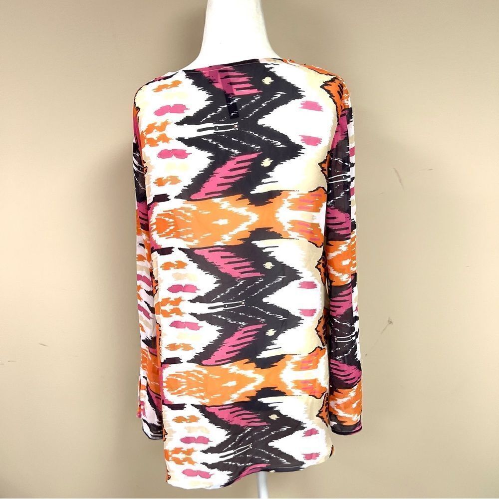 - Kay Celine Beaded Aztec print Tunic.  size Large - Picture 7 of 8